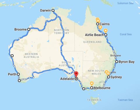 Si no usarás el transporte público pero vas a conducir, este mapa de Australia te ayudará mucho 