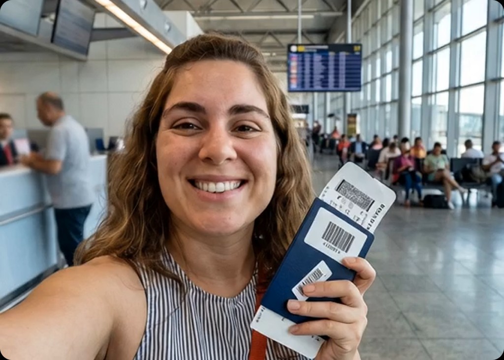 Llegada al destino en el aeropuerto